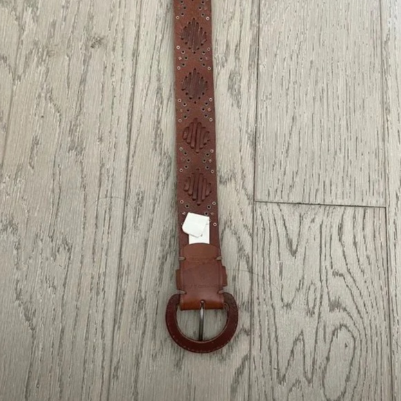 VINTAGE Abercrombie & Fitch genuine leather Studded Leather Belt New main image 11